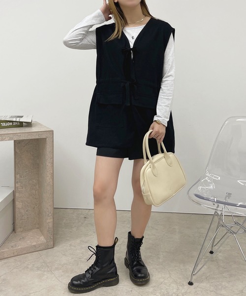 apres jour(アプレジュール)の「ミリタリーベスト【ZOZOTOWN限定アイテム】(ベスト・レディース・ブラック/カーキ・X-LARGE/フリー)」の12枚目の写真