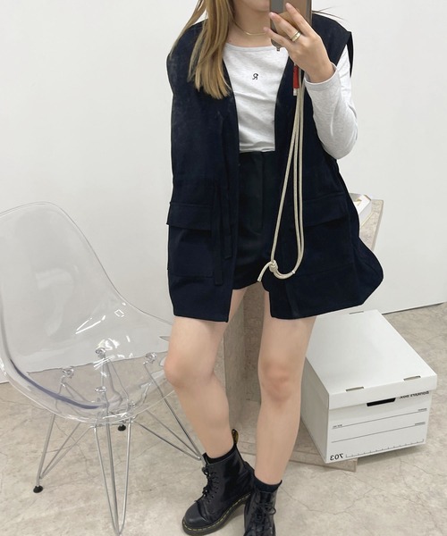 apres jour(アプレジュール)の「ミリタリーベスト【ZOZOTOWN限定アイテム】(ベスト・レディース・ブラック/カーキ・X-LARGE/フリー)」の8枚目の写真
