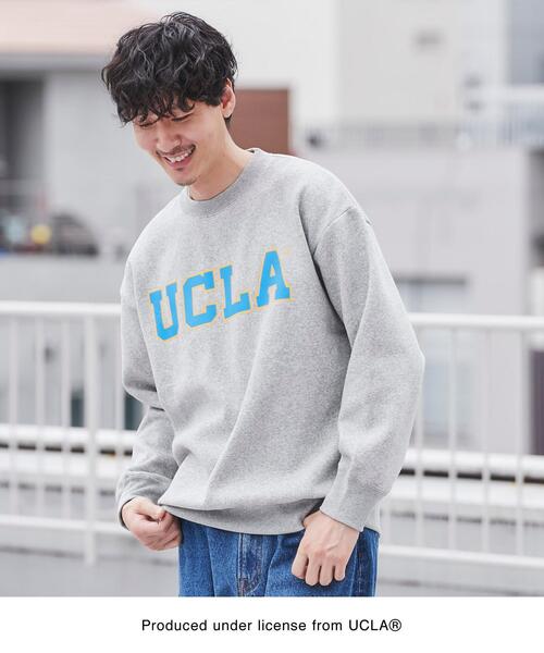 UCLA（ユーシーエルエー）の「カレッジロゴプリント裏起毛クルーネック