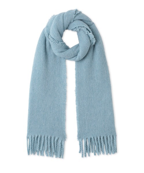 LILY BROWN(リリーブラウン)の「ウールブレンドブークレーストール(ストール/ショール・レディース・ベージュ/アイボリー/ブルー・FREE)」の3枚目の写真