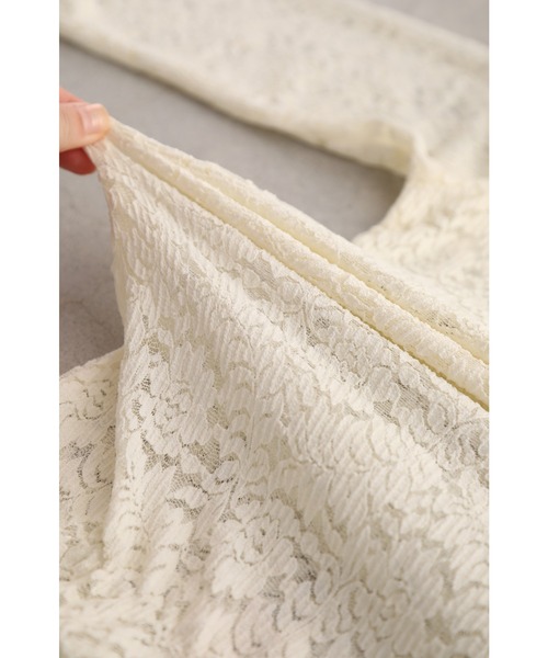 cawaii（カワイイ）の「抜け感が出せる　レース重ね着シアーインナートップス（Tシャツ/カットソー・レディース・ホワイト/ブラック・M/L/XL）」の12枚目の写真