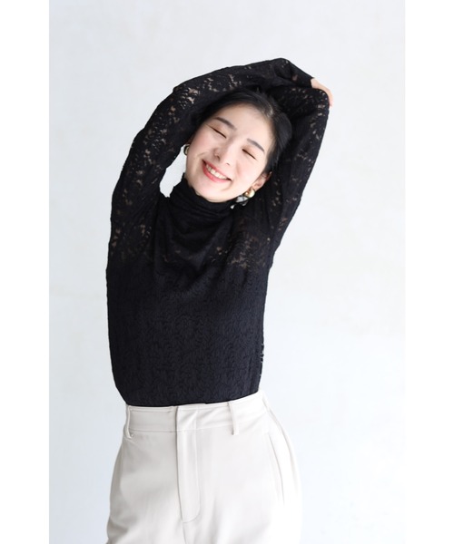 cawaii（カワイイ）の「抜け感が出せる　レース重ね着シアーインナートップス（Tシャツ/カットソー・レディース・ホワイト/ブラック・M/L/XL）」の5枚目の写真