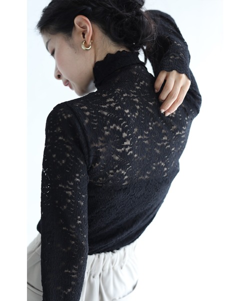 cawaii（カワイイ）の「抜け感が出せる　レース重ね着シアーインナートップス（Tシャツ/カットソー・レディース・ホワイト/ブラック・M/L/XL）」の6枚目の写真