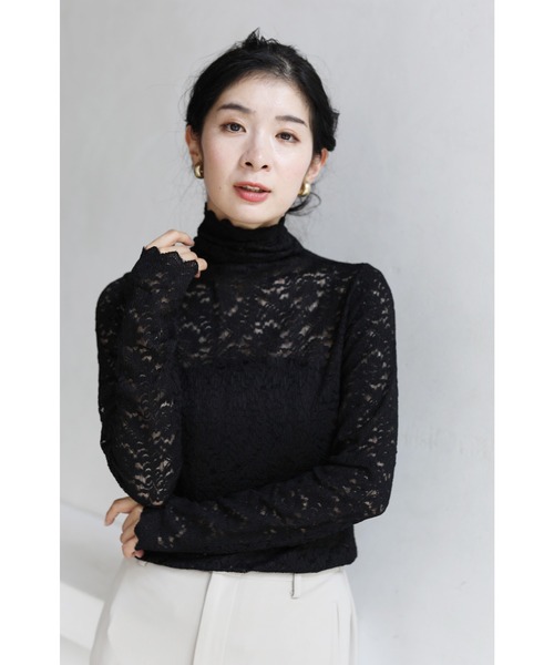 cawaii（カワイイ）の「抜け感が出せる　レース重ね着シアーインナートップス（Tシャツ/カットソー・レディース・ホワイト/ブラック・M/L/XL）」の19枚目の写真