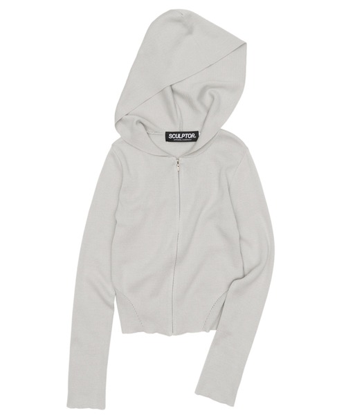 SCULPTOR パーカー グレー SCULPTOR（スカルプター）の「Silhouette Knit Zip-up Hoodie