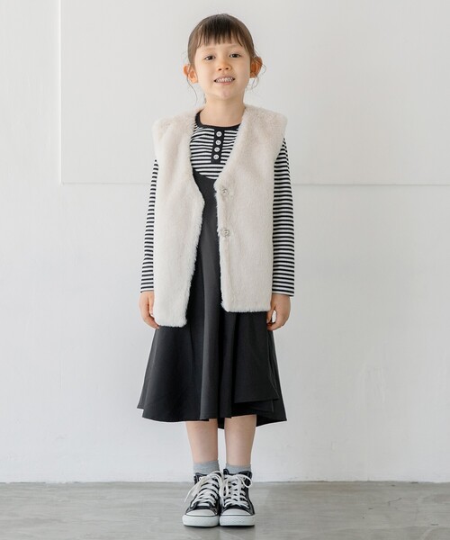 THE SHOP TK (ザ ショップ ティーケー )の「【110-150】フェイクファーベスト(ベスト・キッズ・アイボリー・13/12/14/15 /11)」の2枚目の写真