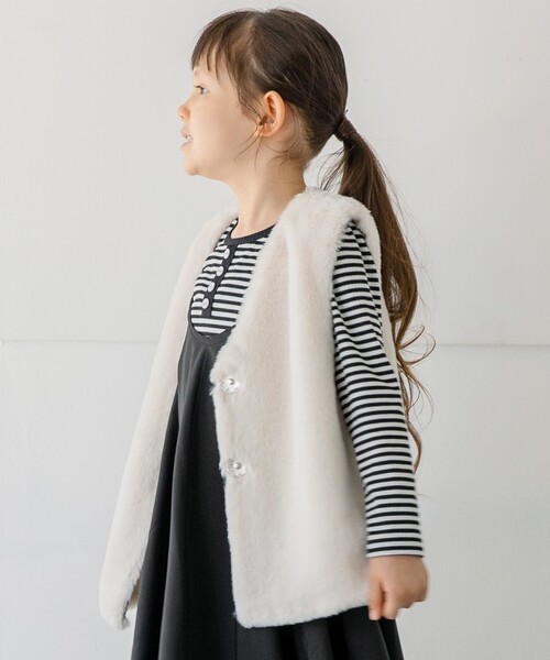 THE SHOP TK (ザ ショップ ティーケー )の「【110-150】フェイクファーベスト(ベスト・キッズ・アイボリー・13/12/14/15 /11)」の8枚目の写真