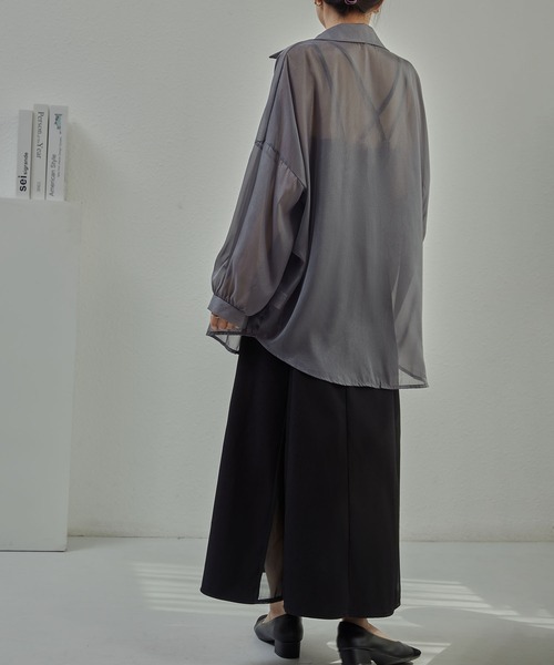 MAISON DE THERESE（メゾン ド テレーズ）の「ダブルショルダー フレアワンピース フリル付き  ポリエステル デイリー（ワンピース・レディース・ブラック/パープル/ベージュ・M）」の16枚目の写真
