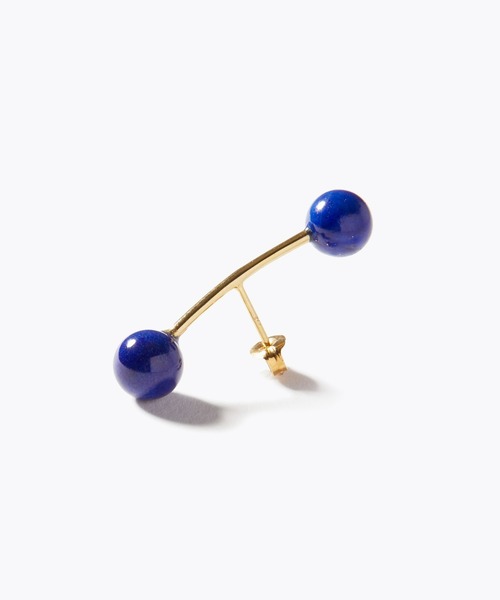 [ancient] ラピスラズリ ダブルボール シングル ピアス