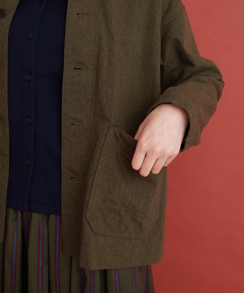 Malle（マル）の「Ｍalle アーミーウール　ワークジャケット（その他アウター・レディース・カーキ・FREE）」の14枚目の写真