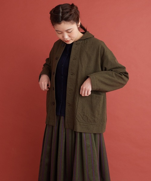 Malle（マル）の「Ｍalle アーミーウール　ワークジャケット（その他アウター・レディース・カーキ・FREE）」の2枚目の写真