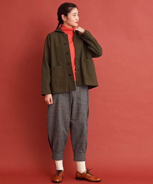 Malle（マル）の「Ｍalle アーミーウール　ワークジャケット（その他アウター・レディース・カーキ・FREE）」の5枚目の写真