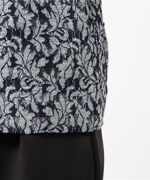 FIGARO Paris（フィガロパリ）の「◆ボーダーフラワーレース プルオーバー（シャツ/ブラウス・レディース・チャコールグレー/ネイビー・36/38）」の10枚目の写真