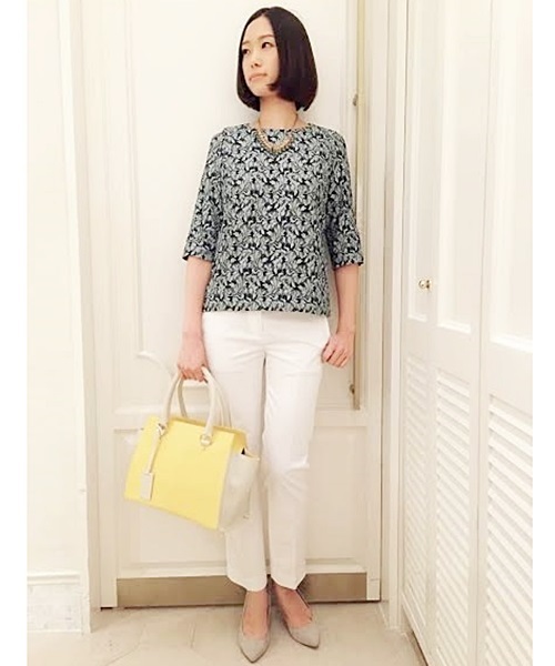 FIGARO Paris（フィガロパリ）の「◆ボーダーフラワーレース プルオーバー（シャツ/ブラウス・レディース・チャコールグレー/ネイビー・36/38）」の14枚目の写真