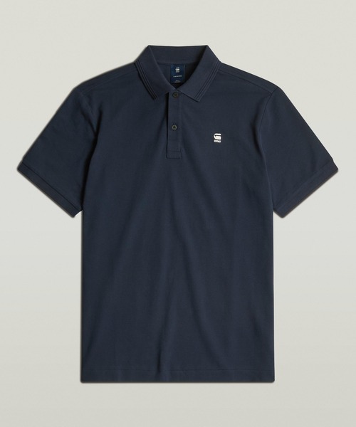 G-STAR(ジースター)の「DUNDA SLIM POLO/ベーシックデザインワンポイントロゴポロシャツ(ポロシャツ・メンズ・ネイビー/ホワイト/ダークブラック・SMALL/MEDIUM/LARGE/X-LARGE/X-SMALL)」の6枚目の写真