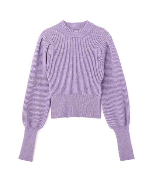 FREE'S MART（フリーズマート）の「◆リブハイネックボリュームスリーブニット（ニット/セーター・レディース・パープル/グリーン/ブラック/ホワイト・FREE）」の4枚目の写真