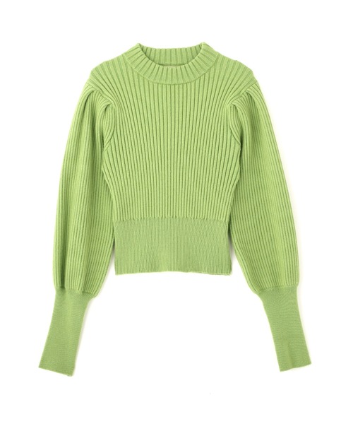 FREE'S MART（フリーズマート）の「◆リブハイネックボリュームスリーブニット（ニット/セーター・レディース・パープル/グリーン/ブラック/ホワイト・FREE）」の3枚目の写真