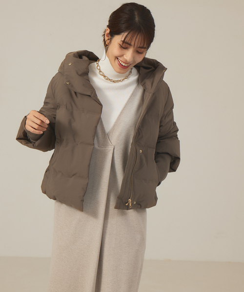 袖リブシームレスダウン