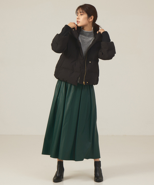 袖リブシームレスダウン