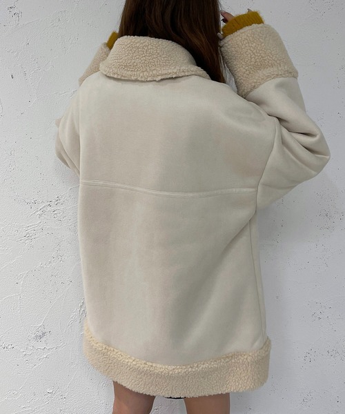 apres jour mignon(アプレジュールミニョン)の「フェイクムートンコート【ZOZOTOWN限定アイテム】(ムートンコート・レディース・アイボリー/モカ・X-LARGE/フリー)」の11枚目の写真