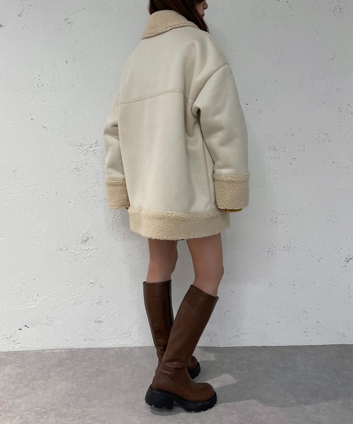 apres jour mignon(アプレジュールミニョン)の「フェイクムートンコート【ZOZOTOWN限定アイテム】(ムートンコート・レディース・アイボリー/モカ・X-LARGE/フリー)」の17枚目の写真