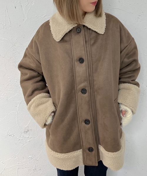 apres jour mignon(アプレジュールミニョン)の「フェイクムートンコート【ZOZOTOWN限定アイテム】(ムートンコート・レディース・アイボリー/モカ・X-LARGE/フリー)」の14枚目の写真