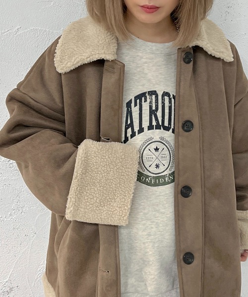 apres jour mignon(アプレジュールミニョン)の「フェイクムートンコート【ZOZOTOWN限定アイテム】(ムートンコート・レディース・アイボリー/モカ・X-LARGE/フリー)」の8枚目の写真