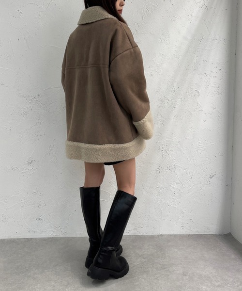 apres jour mignon(アプレジュールミニョン)の「フェイクムートンコート【ZOZOTOWN限定アイテム】(ムートンコート・レディース・アイボリー/モカ・X-LARGE/フリー)」の21枚目の写真