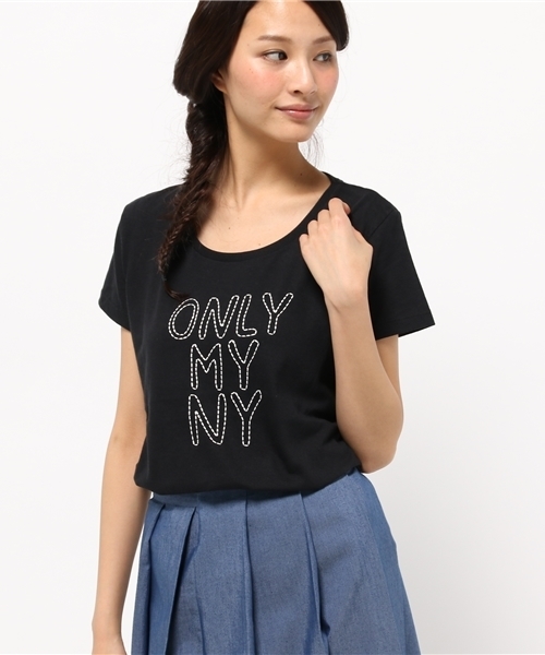 CIAOPANIC(チャオパニック)の「【Ciaopanic】 刺繍ロゴTee(Tシャツ/カットソー・レディース・ホワイト/ブラック・FREE)」の1枚目の写真