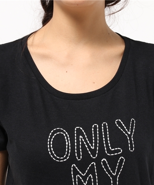 CIAOPANIC(チャオパニック)の「【Ciaopanic】 刺繍ロゴTee(Tシャツ/カットソー・レディース・ホワイト/ブラック・FREE)」の6枚目の写真