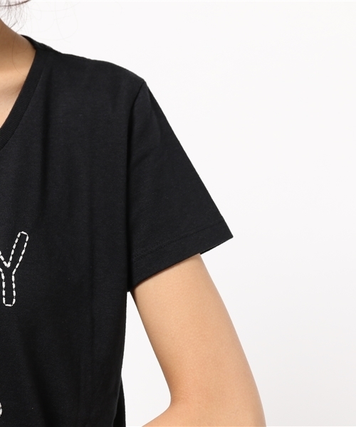 CIAOPANIC(チャオパニック)の「【Ciaopanic】 刺繍ロゴTee(Tシャツ/カットソー・レディース・ホワイト/ブラック・FREE)」の7枚目の写真