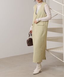 frames RAY CASSIN | ミックスツイードVネックワンピース(ジャンパースカート)
