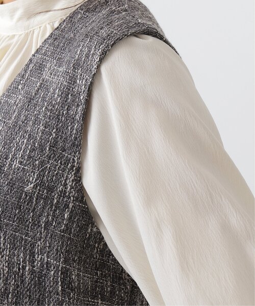 frames RAY CASSIN（フレームスレイカズン）の「ミックスツイードVネックワンピース（ジャンパースカート・レディース・ブラック/キナリ/ベージュ・FREE）」の12枚目の写真