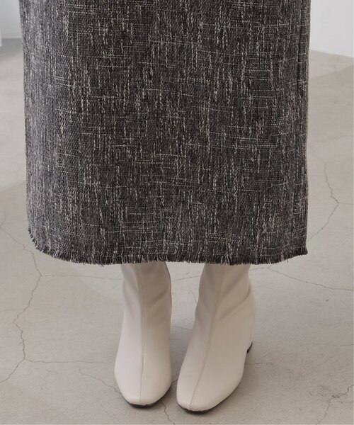 frames RAY CASSIN（フレームスレイカズン）の「ミックスツイードVネックワンピース（ジャンパースカート・レディース・ブラック/キナリ/ベージュ・FREE）」の14枚目の写真