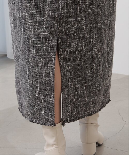 frames RAY CASSIN（フレームスレイカズン）の「ミックスツイードVネックワンピース（ジャンパースカート・レディース・ブラック/キナリ/ベージュ・FREE）」の15枚目の写真