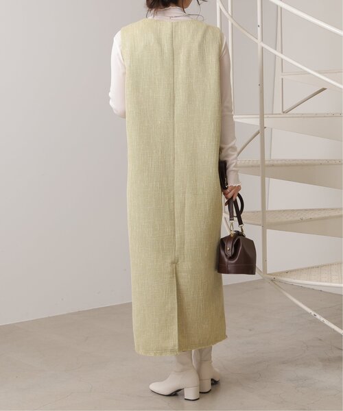 frames RAY CASSIN（フレームスレイカズン）の「ミックスツイードVネックワンピース（ジャンパースカート・レディース・ブラック/キナリ/ベージュ・FREE）」の22枚目の写真