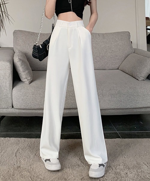 urge：（アージコロン ）の「【URGE：】ハイウエストストレートパンツ（スラックス・レディース・ブラック/ミント/ホワイト・LARGE/X-LARGE/MEDIUM/SMALL）」の2枚目の写真