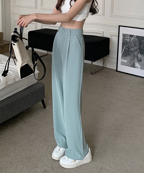 urge：（アージコロン ）の「【URGE：】ハイウエストストレートパンツ（スラックス・レディース・ブラック/ミント/ホワイト・LARGE/X-LARGE/MEDIUM/SMALL）」の8枚目の写真