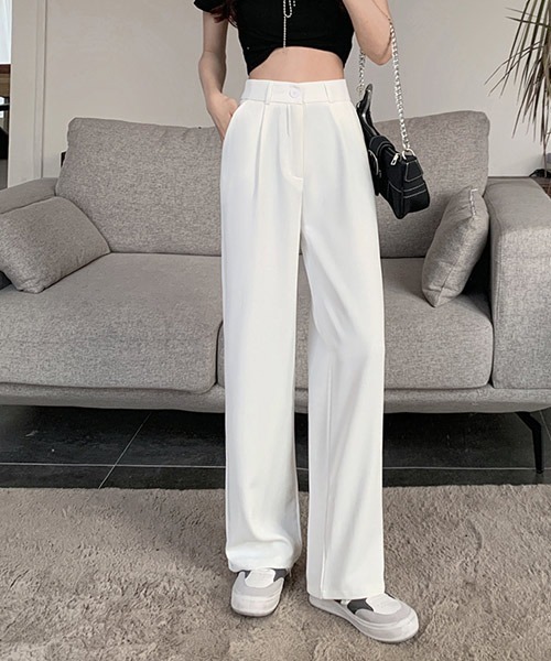 urge：（アージコロン ）の「【URGE：】ハイウエストストレートパンツ（スラックス・レディース・ブラック/ミント/ホワイト・LARGE/X-LARGE/MEDIUM/SMALL）」の5枚目の写真