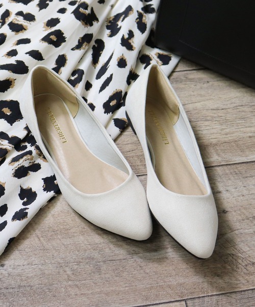 セール】ポインテッドトゥフラット走れる美脚パンプス（パンプス