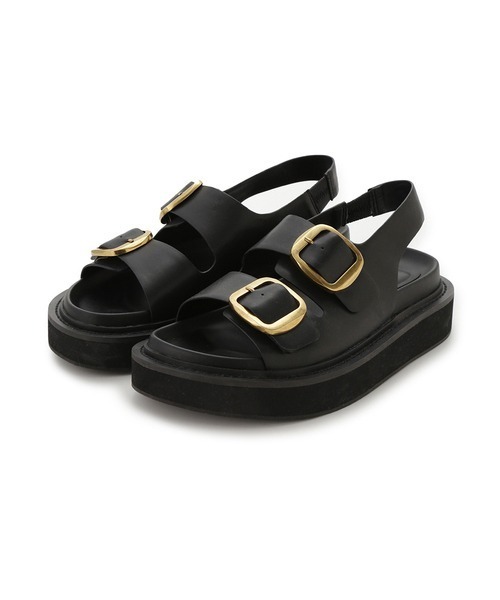 Mila Owen（ミラオーウェン）の「ビッグバックルベルトサンダル（サンダル・レディース・ブラック/キャメル・38/36/37）」の13枚目の写真