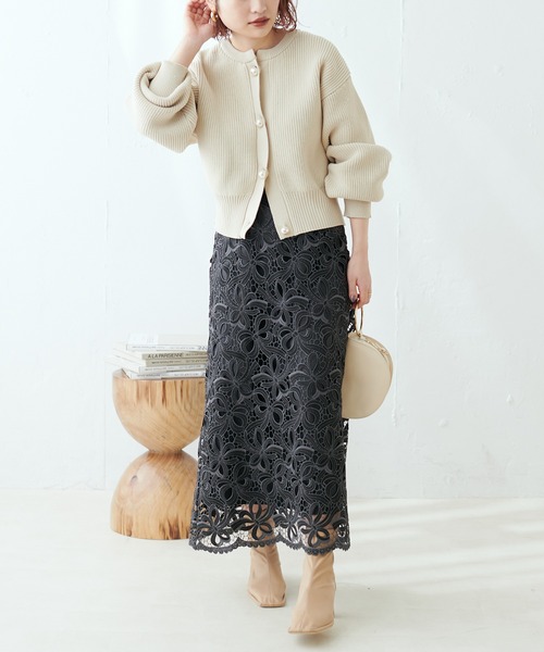 クチュールリボン ケミカルレーススカート natural couture（ナチュラルクチュール）の「23SS新作⁄リボンモチーフ
