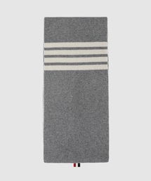 FULL NEEDLE RIB SCARF W/ WHITE 4 BAR STRIPE IN CASHMERE