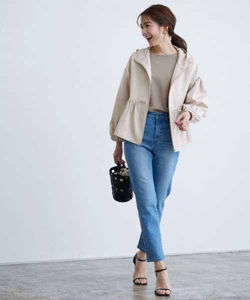 Pierrot（ピエロ）の「フーディバックタックフレアブルゾン（ブルゾン・レディース・ブラック/ベージュ/ターコイズブルー/グレー系その他・M/L）」の17枚目の写真