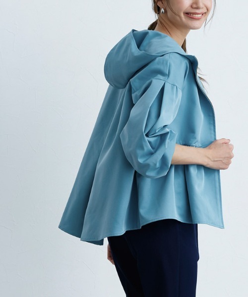 Pierrot（ピエロ）の「フーディバックタックフレアブルゾン（ブルゾン・レディース・ブラック/ベージュ/ターコイズブルー/グレー系その他・M/L）」の14枚目の写真