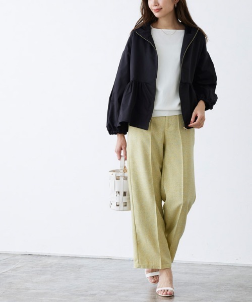 Pierrot（ピエロ）の「フーディバックタックフレアブルゾン（ブルゾン・レディース・ブラック/ベージュ/ターコイズブルー/グレー系その他・M/L）」の21枚目の写真