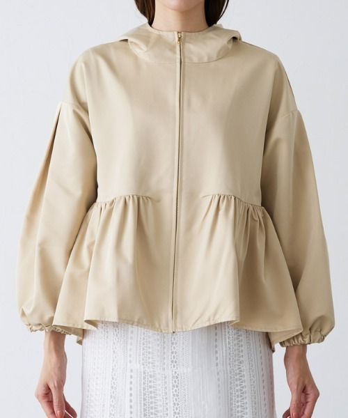 Pierrot（ピエロ）の「フーディバックタックフレアブルゾン（ブルゾン・レディース・ブラック/ベージュ/ターコイズブルー/グレー系その他・M/L）」の11枚目の写真