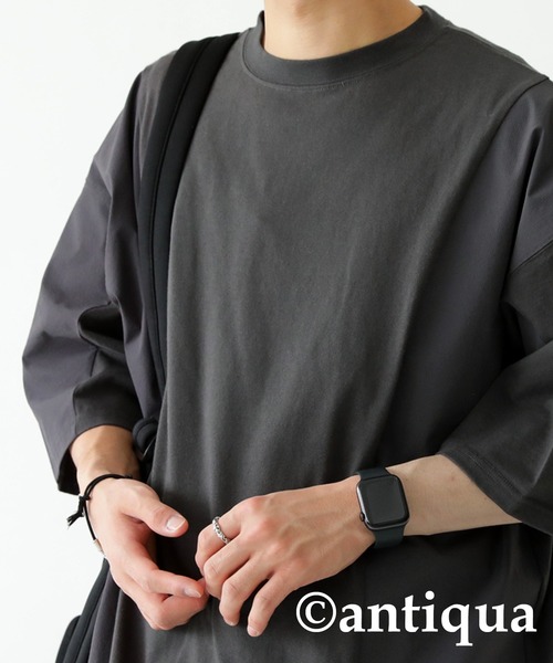 antiqua（アンティカ）の「異素材切り替えＴシャツ（Tシャツ/カットソー・レディース・ブラック/ホワイト/スミクロ・FREE）」の5枚目の写真