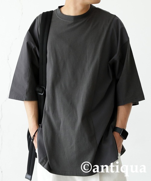 新品 半袖Tシャツ 異素材 90 異素材切り替えTシャツ(Tシャツ/カットソー)|antiqua