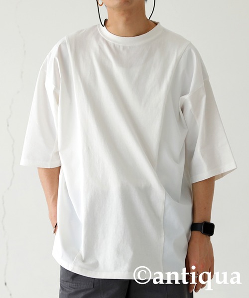 antiqua（アンティカ）の「異素材切り替えＴシャツ（Tシャツ/カットソー・レディース・ブラック/ホワイト/スミクロ・FREE）」の8枚目の写真